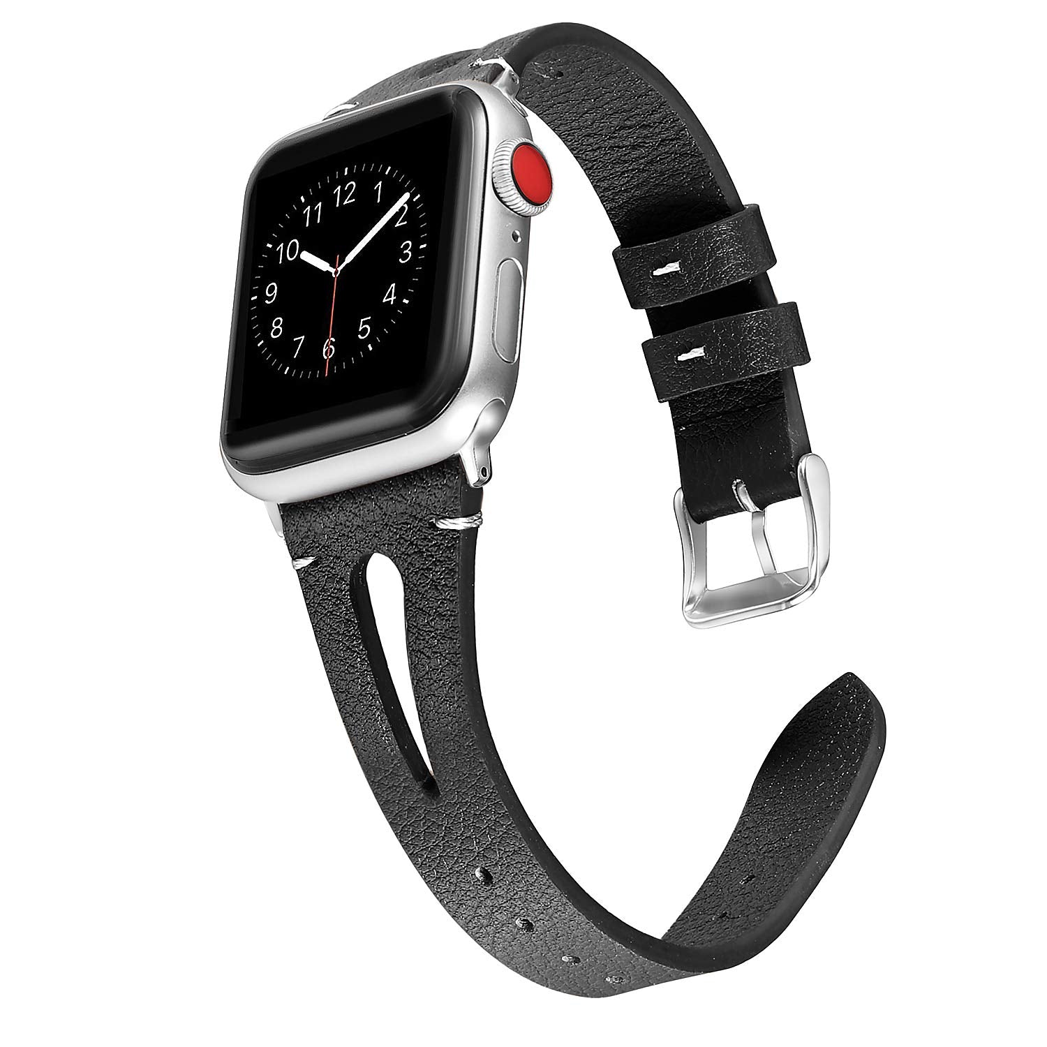 Apple watch 4 black leather band online