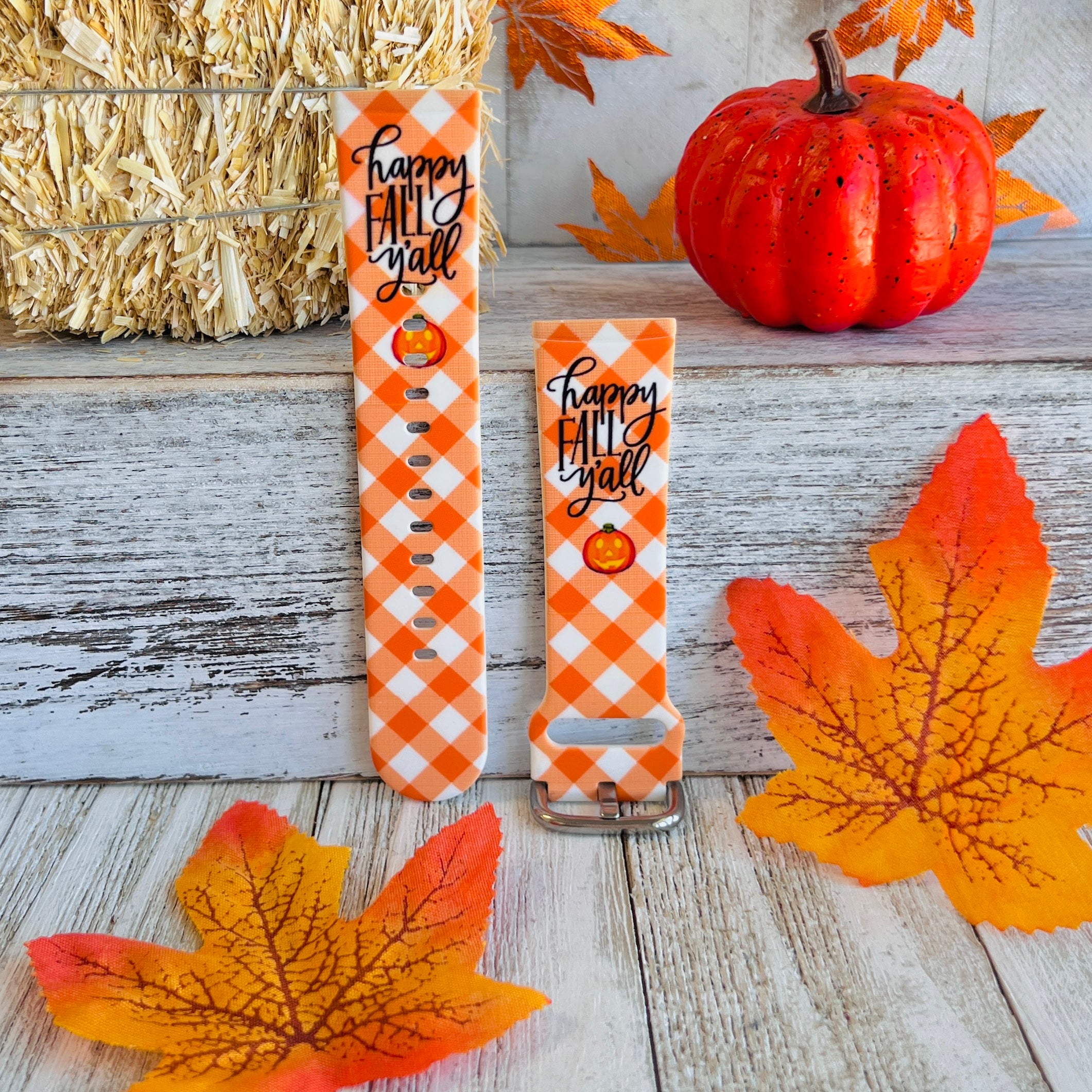 Happy Fall Y all Print Silicone Band For Fitbit Versa 3 4 Sense Fancy Bands