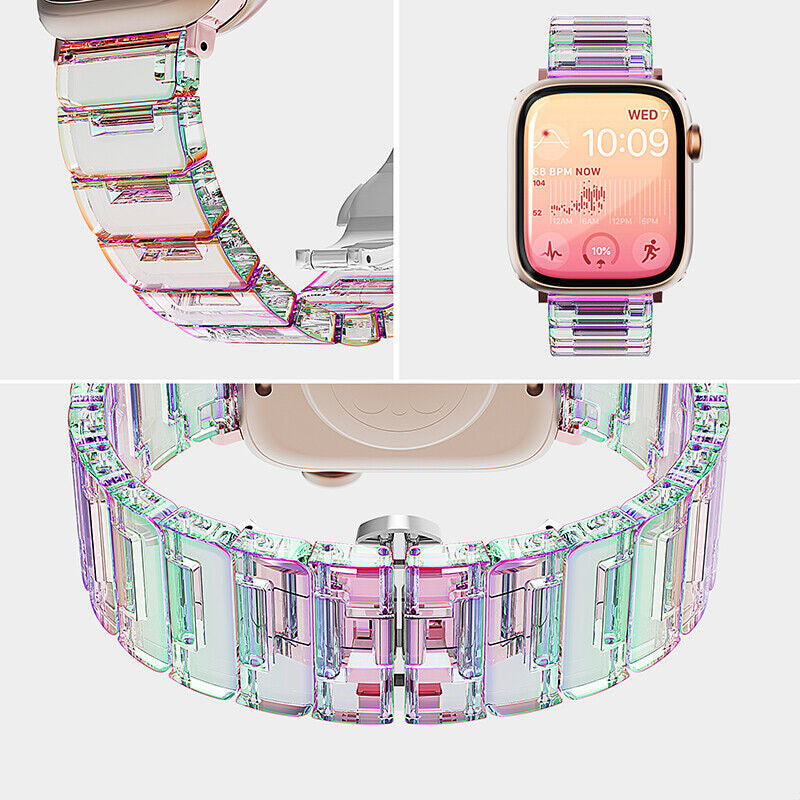 Clear sparkle apple watch band sale