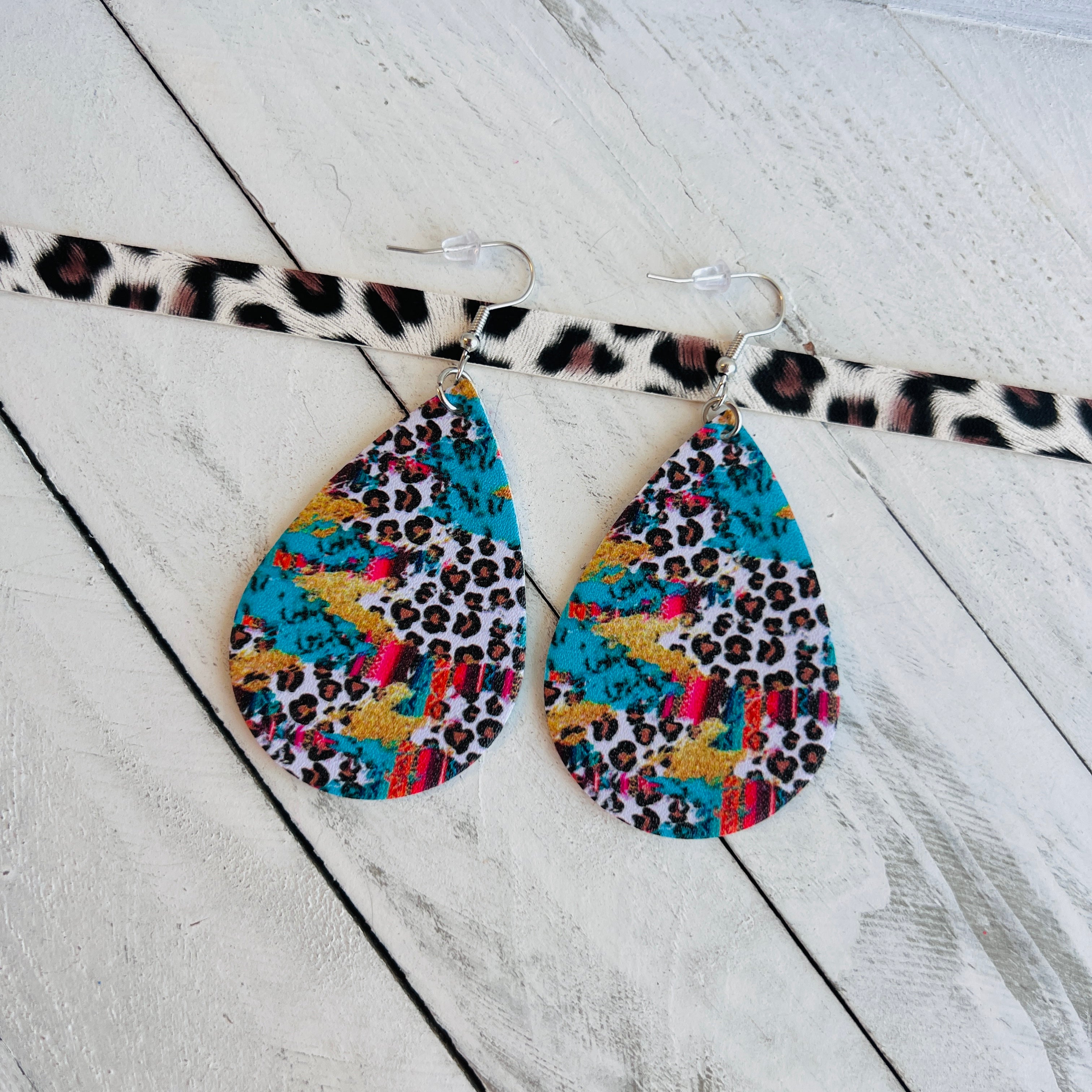 Faux leather earrings for sale online