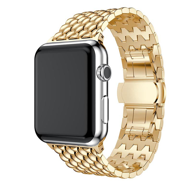 Fancy Bands Braided Luxe Stainless Steel Link Band for Apple Watch Multiple Colors Available 38mm 40mm 41mm 42mm Series 10 Silver