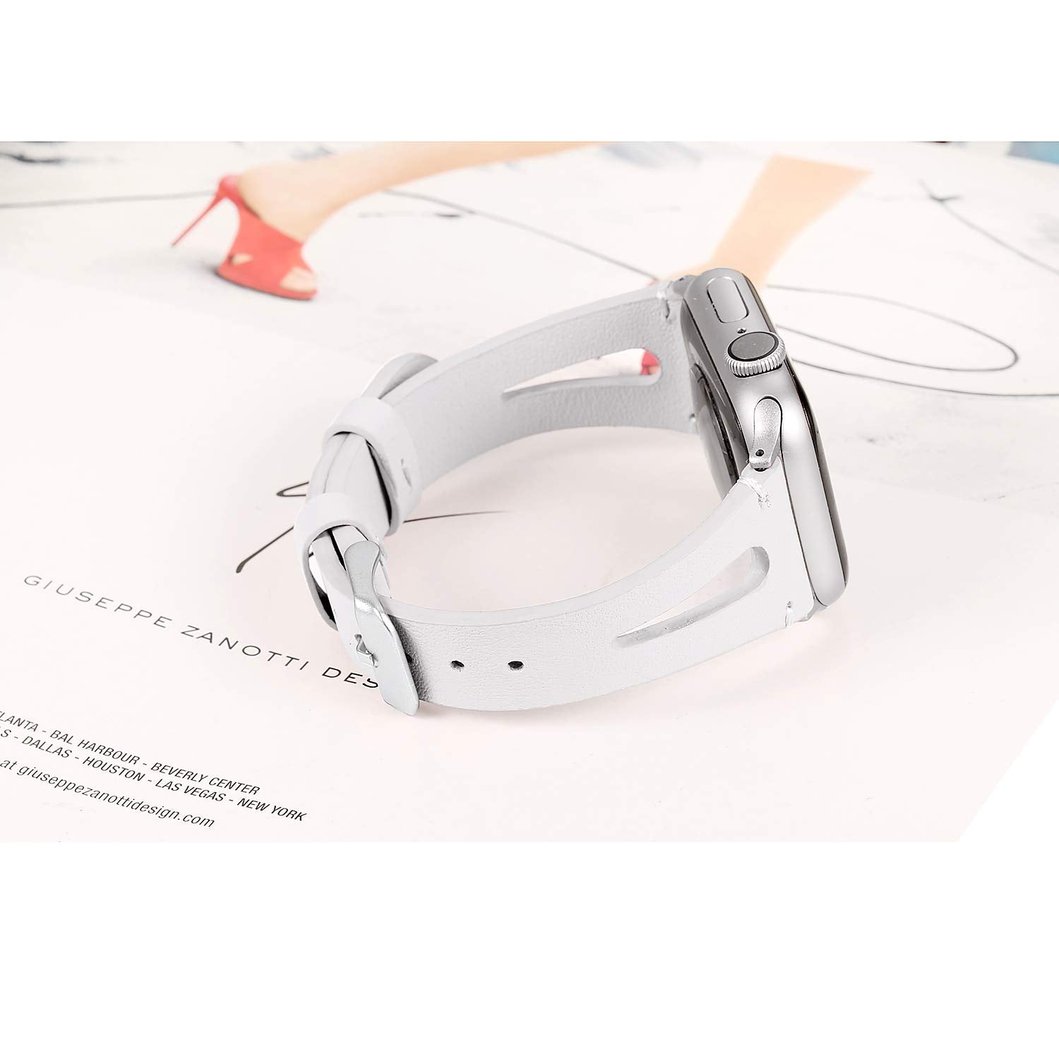 Soft white apple watch band sales