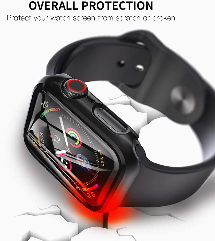 Hard Case With Tempered Glass Screen Protector For Apple Watch Multipl ...