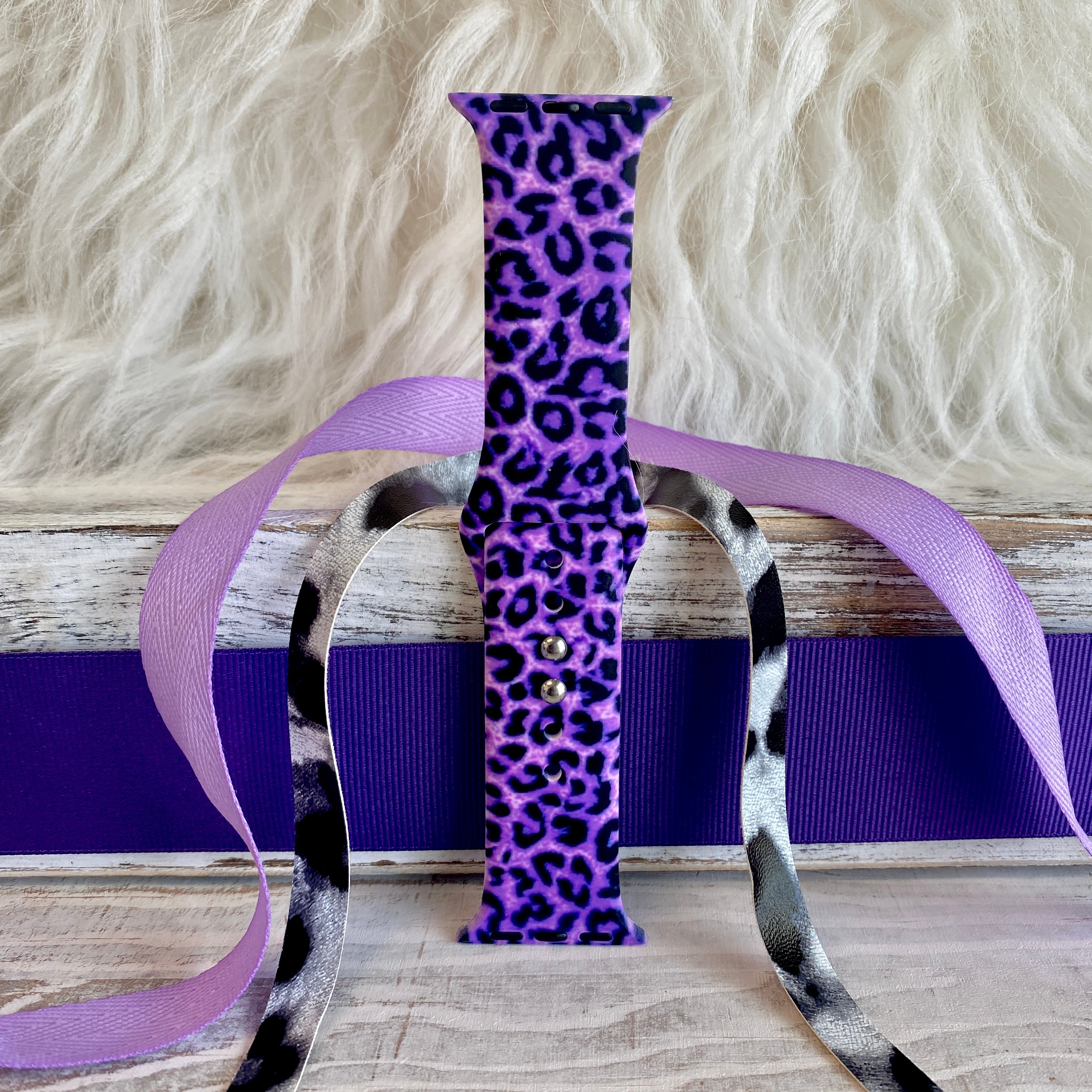 Leopard Apple Watch Band Purple Watch Band Cheetah Watch 