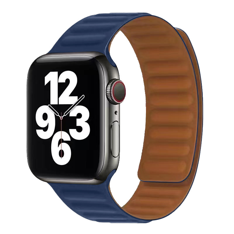 Magnetic Leather Link Band For Apple Watch Multiple Colors