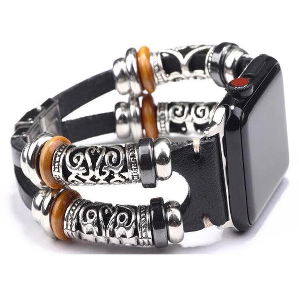 Fancy Bands Blinged Out Faux Fur Leather Bracelet Band for Apple Watch