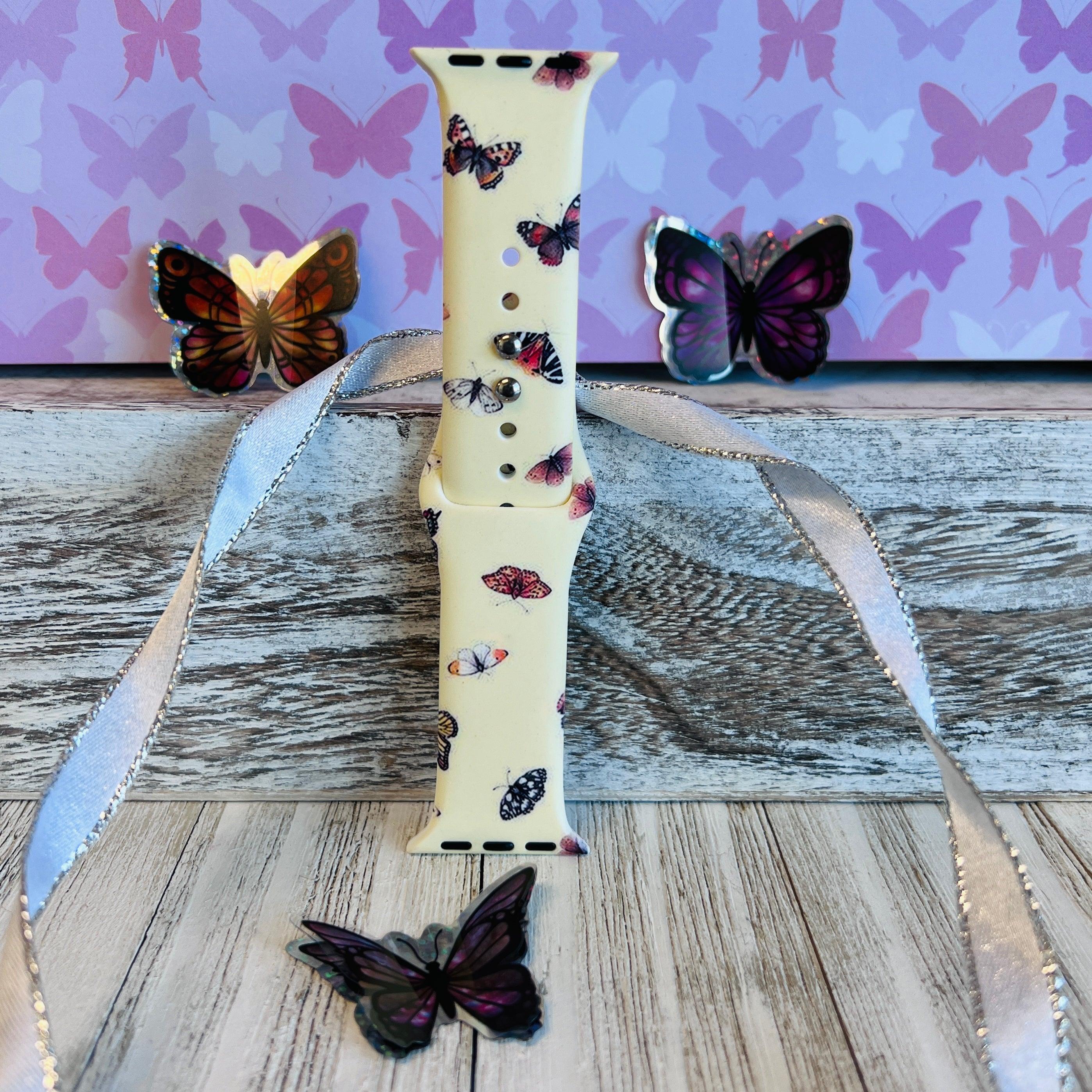 Butterfly Print Watchband Compatible With Apple Watch